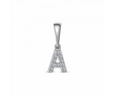 Подвеска с фианитом родированная серебро 925* 13-2670