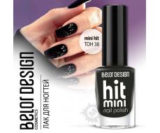 BelorDesign Лак для ногтей Mini HIT тон 038 черный 6мл