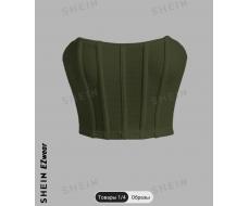 SHEIN EZwear Knit Tight-Fitting Strapless Top