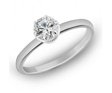 Кольцо с фианитом родированное серебро 925* 10-0018