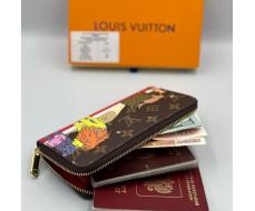 Акция!!! Портмоне в коробке LV, прессованная кожа Канвас