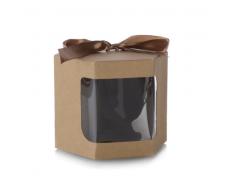 Коробка подарочная складная 10x10x10 см / QR100-G /уп 12/600/коричневая