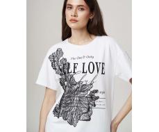 Футболка хлопковая оверсайз с аппликацией FDC005