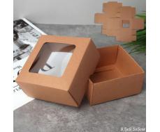 Коробка подарочная складная 10x10x5 см / 326-B /уп 12/300/крафт