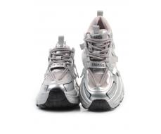 03-18C GREY/SILVER Кроссовки женские (натуральная кожа, искусственная кожа)