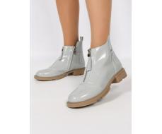 01-M43-9 GRAY/LT. BLUE Ботинки демисезонные женские (натуральная кожа)