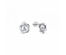 Серьги с фианитом родированные серебро 925* 12-0847