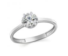 Кольцо с фианитом родированное серебро 925* 10-0390