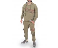 2622/7362 GREEN Костюм спортивный мужской (75% хлопок, 20% полиэстер, 5% спандекс)