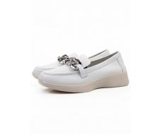 06-YG107-1 WHITE Туфли женские (натуральная кожа)