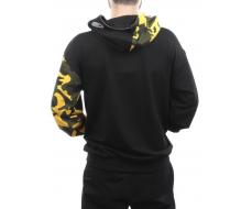 2665 BLACK/YELLOW Толстовка мужская (75% хлопок, 20% полиэстер, 5% спандекс)
