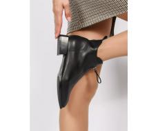 01-M43-16 BLACK Ботинки демисезонные женские (натуральная кожа)