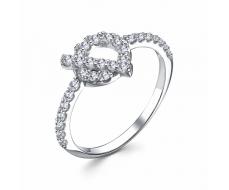 Кольцо с фианитом родированное серебро 925* 10-1089