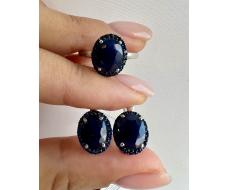 Кольцо, 1 сапфир корунд овал 7х9 мм/2.22 ct , наносапфир, Джайв