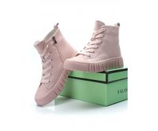 04-YSN2285-5 PINK POWDER Ботинки женские зимние (натуральная и искусственная кожа, шерсть)