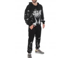 2608/7325 BLACK Костюм спортивный мужской (75% хлопок, 20% полиэстер, 5% спандекс)