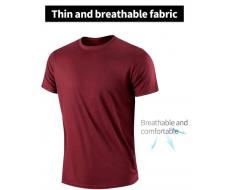 Men Ultra-Thin Performance Breathable Quick-Drying Round Neck Short-Sleeved Sport T-Shirt For Running, Gym And Exercise Compression Shirt