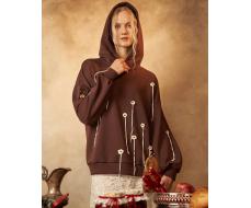 Худи с вязаными цветами HVC001