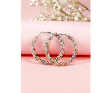 1pair Party & Daily Wear Fashionable Colorful Shiny Round Circle Statement Earrings For Women SKU: sj2403192009564254