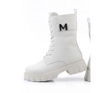 04-PAX27-2Z MILK Ботинки зимние женские (натуральная кожа, 100% шерсть) 