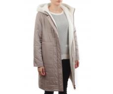2661 BEIGE Пальто двухстороннее женское еврозима (100 гр. холлофайбер)