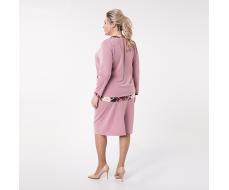 Костюм, текстиль, жакет, юбка, пудровый#572/009-005-224/Пудровый