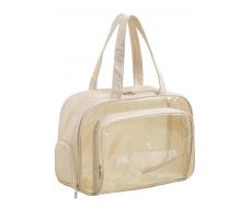 Сумка-косметичка унисекс прозрачная с отделением для обуви, бежевый