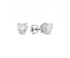 Серьги с фианитом родированные серебро 925*