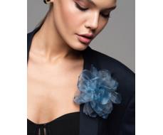 Брошь пион из органзы