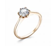 Кольцо с фианитом позолоченное серебро 925* 40-0256