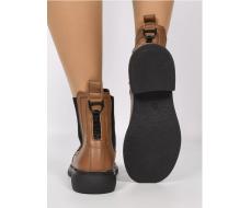 01-XKL21-137R BROWN Ботинки демисезонные женские (натуральная кожа, байка)