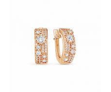 Серьги с фианитом позолоченные серебро 925* 41-0840