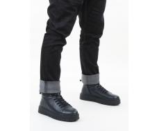 05-AW1010-2M DK. BLUE Ботинки зимние мужские (натуральная кожа, натуральный мех)