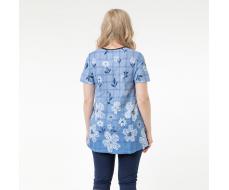 Костюм, трикотаж, туника, брюки, голубой#1002/009-004-173/Голубой