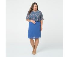Платье, трикотаж, синий#961/009-017-132/Синий
