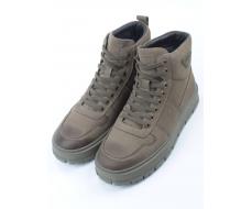 05-AW1003-7M KHAKI Ботинки зимние мужские (натуральная кожа, натуральный мех)