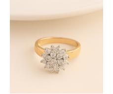 Кольцо 17 р ювелирная бижутерия коллекция "Дубай", вставка: фианиты, цвет: прозрачный,