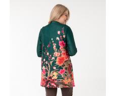 Костюм, трикотаж, жакет, топ, зеленый#2056/009-007-359/Зеленый