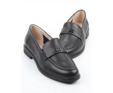 03-DEB55-1 BLACK Лоферы женские (натуральная кожа)