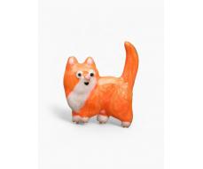 Брошь «Кот», домашний, бело-коричневая в золоте