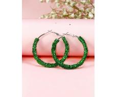1pair Party & Daily Wear Fashionable Colorful Shiny Round Circle Statement Earrings For Women SKU: sj2403192009564254