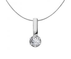 Подвеска с фианитом родированная серебро 925* 13-0018