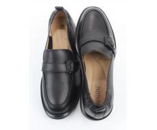 03-PDEB102-1 BLACK Лоферы женские (натуральная кожа)