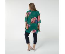 Костюм, трикотаж, туника, капри, зеленый644/007-010-203/Зеленый