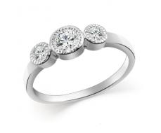 Кольцо с фианитом родированное серебро 925* 10-0162