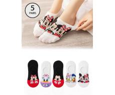 5 пар 5 Pairs Of Summer , , Daisy, Donald Duck Cartoon Cute, Lightweight, Comfortable, Breathable, Odor Proof, Shallow Mouth Invisible, And Men's And Women's Boat Socks SKU: si2404218833600153