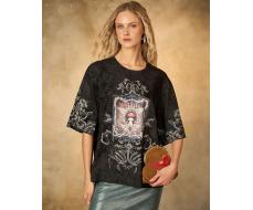 Футболка варёнка с шёлковой вставкой FRK001