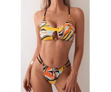 SHEIN Swim Women's Fashionable Summer Vacation Style Bikini Swimwear Set SKU: sz2403244945899762