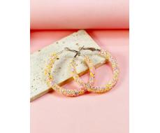 1pair Party & Daily Wear Fashionable Colorful Shiny Round Circle Statement Earrings For Women SKU: sj2403192009564254