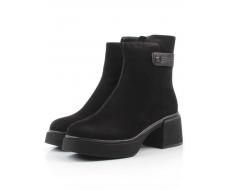 04-M3-5248 BLACK Ботинки зимние женские (натуральная кожа, натуральный мех)